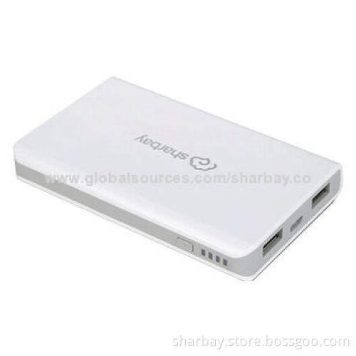 Dual USB Port Power Banks with 6,000mAh Capacity, 5V/1A and 5V/2.1A Output, 5V/1A Input, Ultra-thinNew